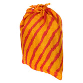 Kuber Industries Lehriya Print Potli Bag for Small Accessories, Money, Bindi With Drawstring Set of 6 (Yellow)